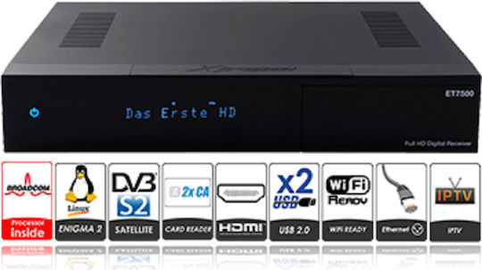 Xtrend Satelliten-Decoder ET7500 HD ET7500 HD Full HD (1080p) DVB-T2 / DVB-S2 / DVB-C mit PVR-Aufnahmefunktion