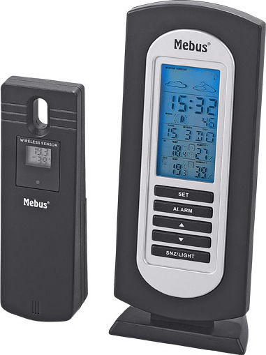 Mebus 40222 Wireless Digital Weather Station Tabletop Black