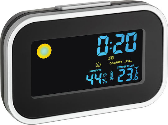 TFA Ceas De Masă Digital LCD Cu Ceas Deșteptător Negru 60.2015