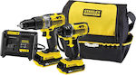 Stanley Set Drill Driver & Impact Screwdriver 18V with 2 2Ah Batteries and Case