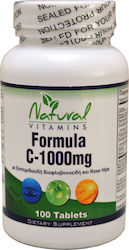 Natural Vitamins Vitamin C Vitamin for Energy & Immune System Boost 1000mg 100 tabs