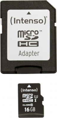 Intenso microSDHC 16GB Klasse 10 U1 UHS-I mit Adapter