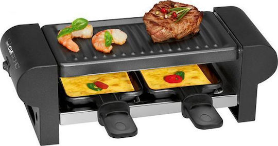 Clatronic Tabletop Electric Grill Raclette Ribbed Plate 350W 20.5cmx10.5cmcm