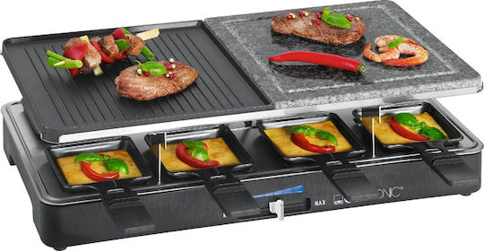 Clatronic Tabletop Grătar Electric Raclette Placă Netedă și Striată 1400W Grătare electrice cu Termostat Reglabil 46bucx23buccm
