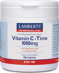 Lamberts Vitamin C Time Βιταμίνη για Ενέργεια & Ανοσοποιητικό 1000mg 180 ταμπλέτες