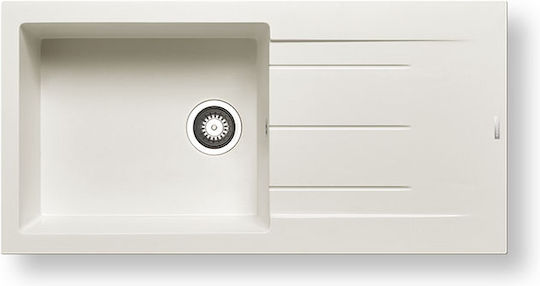 Pyramis Alazia Plus 1B 1D 079813811 Drop-In Мивка от Синтетичен Гранит Ш100xД50см Сняг