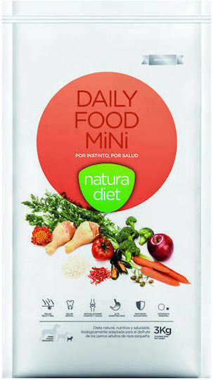 Dingonatura Natura Diet Daily Mini 3kg Dry Food for Adult Small Breed Dogs with Chicken and Rice