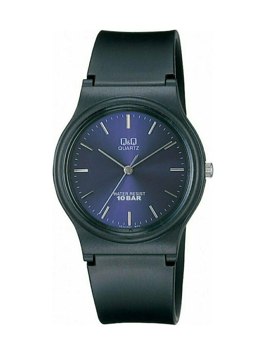 Q&Q Ανδρικό Ρολόι 33mm Μπαταρίας με Μαύρο Καουτ...