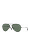 Ray Ban Aviator Men's Sunglasses with Black Metal Frame and Green Polarized Lens RB3025 002/58