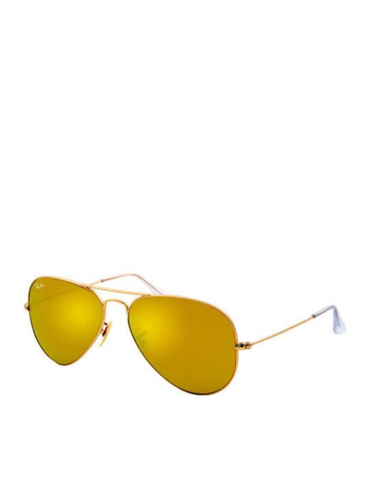Ray Ban Aviator Unisex Sunglasses with Gold Met...