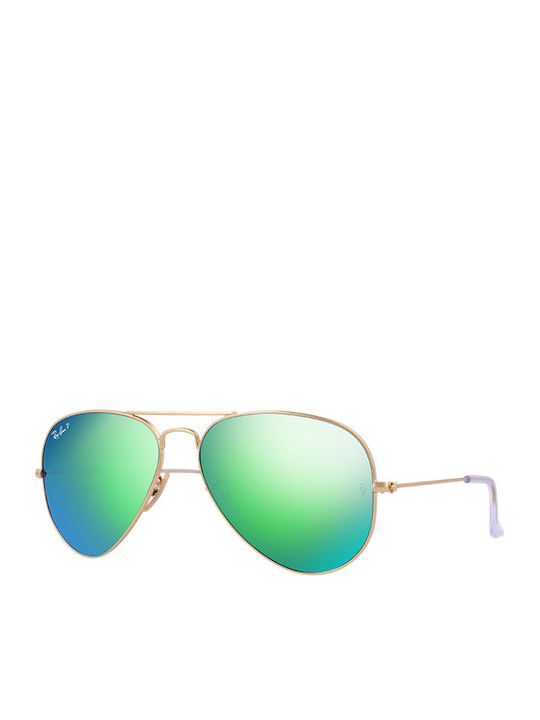 Ray Ban Aviator Unisex Sunglasses with Gold Met...