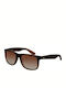 Ray Ban Justin Sunglasses with Brown Plastic Frame and Green Gradient Mirror Lens RB4165 854/7Z