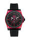 Marc Ecko Herrenuhr Batterie mit Schwarz / Schwarz Kautschukarmband