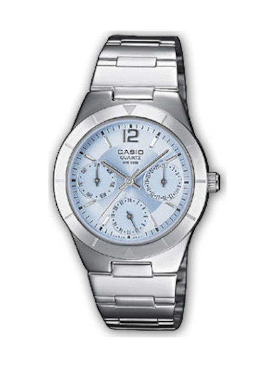 Casio Chronograph Watch with Metal Bracelet Silver