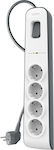 Belkin 4-Outlet Power Strip with Surge Protection 2m White