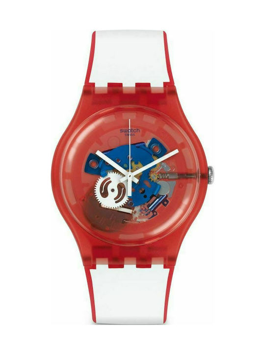 Swatch Ceas cu Alb Curea de Cauciuc