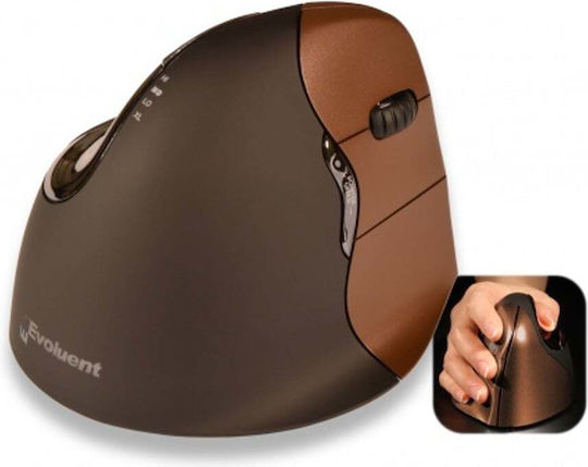Bakker Elkhuizen Evoluent 4 Small Wireless Ασύρματο Εργονομικό Vertical Ποντίκι Καφέ