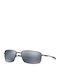 Oakley Square Wire Men's Sunglasses with Black Metal Frame and Black Polarized Mirror Lens OO4075-05
