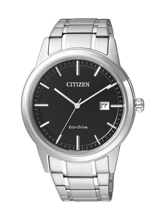 Citizen Herrenuhr 40mm Eco - Antrieb mit Silber Metallarmband