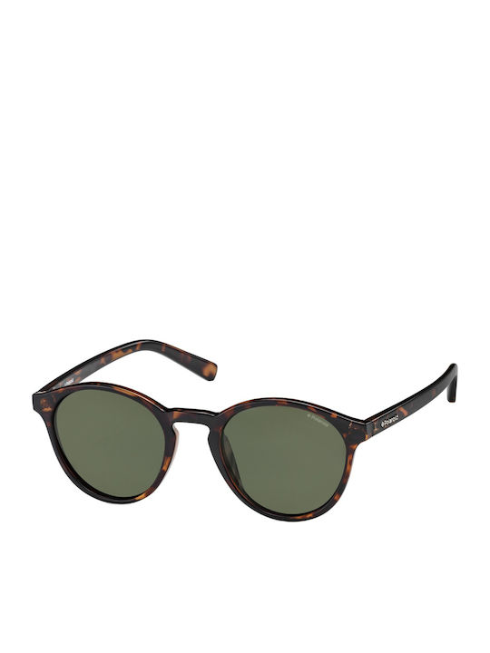 Polaroid Herren Sonnenbrille mit Braun Schildkröte Kunststoff Gestell und Grün Polarisiert Linse 353089