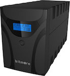 Bitmore U2200LCD UPS Line-Interactive 2200VA 1200W with 4 Schuko Power Plugs