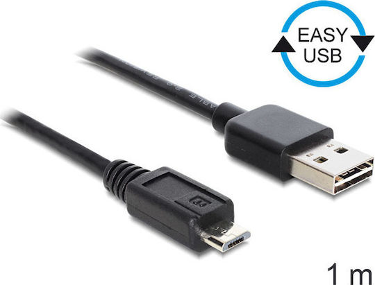 DeLock 83366 Regulär USB 2.0 auf Micro-USB-Kabel Schwarz 1m (83366) 1Stück