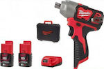 Milwaukee M12 BIW12-202C Brushless Impact Wrench Battery 12V 2x2Ah with Socket 1/2"