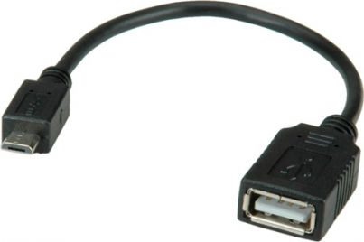Black Converter micro USB male to USB-A female 1pcs