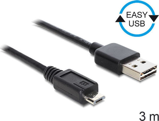 DeLock 83368 3m Regular USB 2.0 to micro USB Cable (83368)