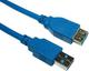 VCOM USB 3.0 Кабел USB-A мъжки - USB-A женски Син 1.5м CU302-1.5