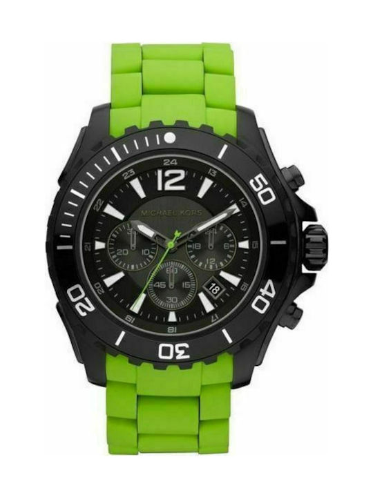 Michael Kors Drake Uhr Chronograph Batterie mit Grün Kautschukarmband