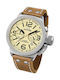 TW Steel Watch Chronograph Battery with Brown Leather Strap CS13