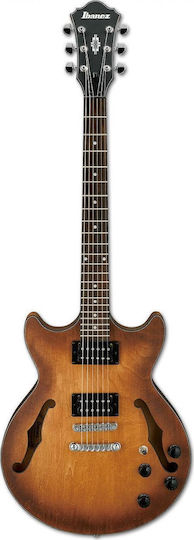 Ibanez AS53 Electric Guitar ES with HH Pickup Configuration Tobacco Flat