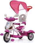 Cartoon Kids Tricycle with Storage Basket, Push Handle & Sunshade for 18+ Months Purple 856-2/Purple