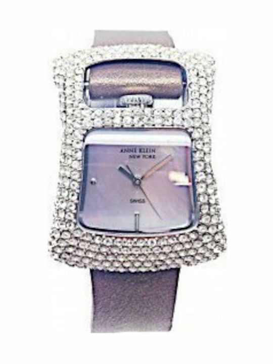 Anne Klein Γυναικείο Ρολόι Μπαταρίας με Μωβ Δερμάτινο Λουράκι