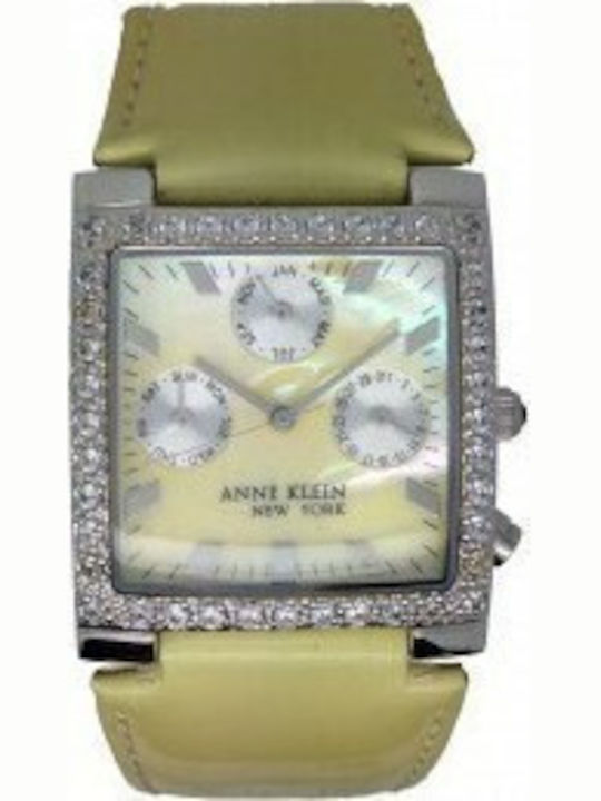 Anne Klein Ceas de Damă cu Verde Curea din Piele