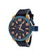 Jaga Watch Battery with Blue Leather Strap