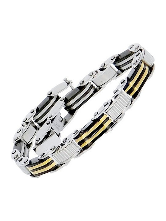 Men's double sided steel bracelet