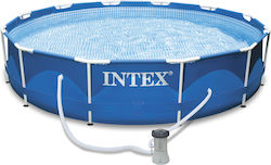 Intex Swimming Pool PVC with Metallic Frame 366x366x76cm