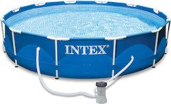 Intex Swimming Pool PVC with Metallic Frame 366x366x76cm