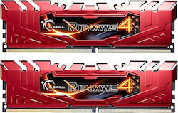 G.Skill Ripjaws 4 16GB DDR4 RAM με 2 Modules (2x8GB) και Ταχύτητα 2400 για Desktop