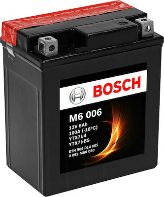 Bosch Μπαταρία Μοτοσυκλέτας M6006 με Χωρητικότητα 6Ah