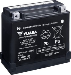 Yuasa Κλειστού Τύπου Μπαταρία Μοτοσυκλέτας YTX20HL-BS με Χωρητικότητα 18.9Ah