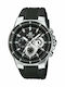 Casio Edifice Ανδρικό Ρολόι 41mm Χρονογράφος Μπαταρίας με Μαύρο Καουτσούκ Λουράκι