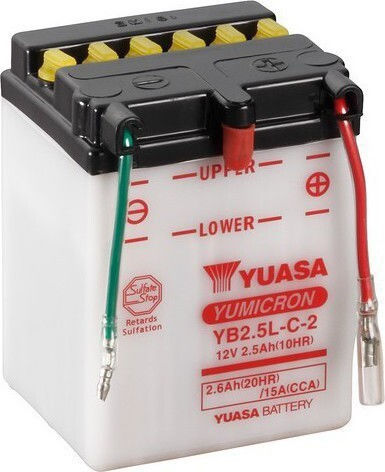 Yuasa Ανοιχτού Τύπου Μπαταρία Μοτοσυκλέτας YB2.5L-C με Χωρητικότητα 2.6Ah