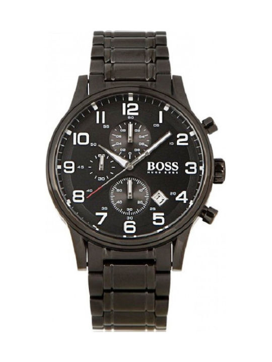 Hugo Boss Watch Chronograph Battery with Black Metal Bracelet