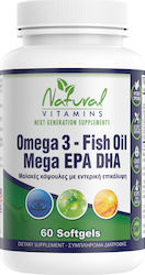 Natural Vitamins Omega 3 1000mg 60 μαλακές κάψουλες