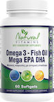 Natural Vitamins Omega 3 1000mg 60 μαλακές κάψουλες