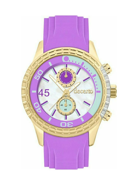 Decerto Watch with Purple Rubber Strap