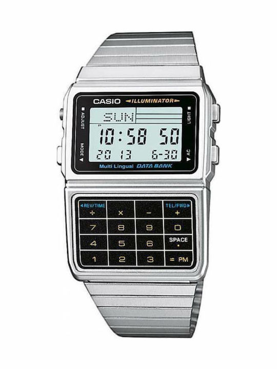 Casio Ceas Digital Pentru Bărbați 33.1mm Cu Baterie Argintiu / Argintie Brățară Din Metal